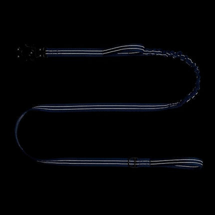 ICEFANG Tactical Dog Leash,K9 Training Walking Bungee Lead with 2 Control Handle,Heavy Duty Quick Release Metal Clasp,for Medium Large Breed (Reflective Blue, 6 FT)