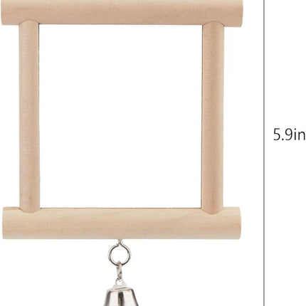 Hypeety Pet Bird Mirror with Bell Interactive Parrot Toy for Parrot Macaw African Greys Budgies Cockatoo Parakeet Cockatiels Conure Lovebird Cage Bells Mirror (C)