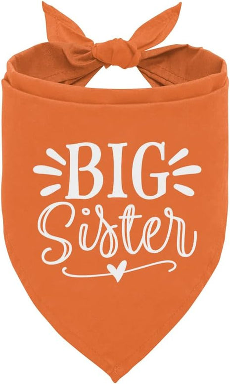 Big Sister Dog Bandana, Big Sister Bandana for Dog, Dog Pregnancy Announcement, Orange Dog Bandana, Big Sister Dog Shirt, Dog Bandana Pet Scarf, Dog Bandana for Small Medium Large Dogs (D28)