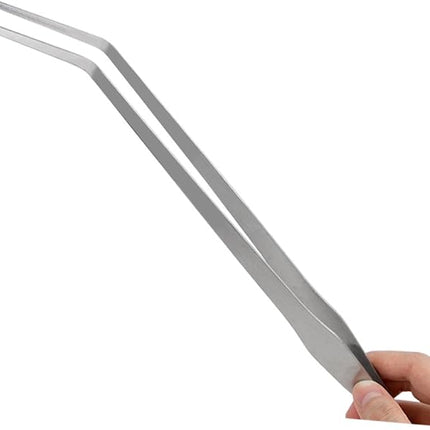 LILYS PET Straight and Curved Stainless Steel Super Thick Tweezers Set,Pliers Aquarium Tool Fish Tank Aquatic Plants Forceps Clip (15")