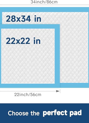 Quilocare 100 Count 28” x 34” XXL Puppy Pads, Super Absorbent Leakproof Extra Large Pee Pads for Dogs, Disposable Dog Training Pads