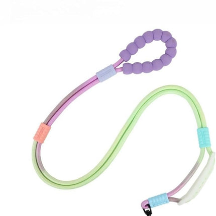 Hands Free Dog Leash Dual Handle, Wearable Leashes for Dog, Padded Waist Belts and Rotating Metal Clip,for Small Medium Large Dogs (18+ lbs) Walking Training Running (Purple Green, 5.5 FT)