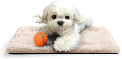 Dog Beds Crate Pad for Extra Small Dogs Ultra Soft Dog Crate Bed Washable & Anti-Slip Kennel Pad for Dogs Cozy Sleeping Mat,Cream 22inch
