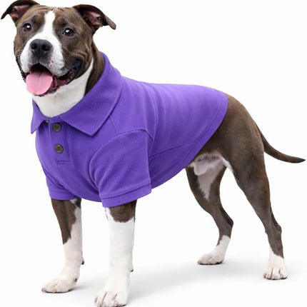 lovelonglong Basic Dog Polo Shirts Premium Cotton, Polo T-Shirts for Large Medium Small Dogs with a Two-Button Collar Blank Color Purple XL