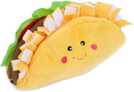 ZippyPaws NomNomz - Dog Squeaky Toys to Keep Them Busy, Funny Food Plush for Small & Medium Dogs, Cute Stuffed Puppy Toy, Pet Products, Gift for Dogs of All Breeds, Soft and Cuddly - Taco