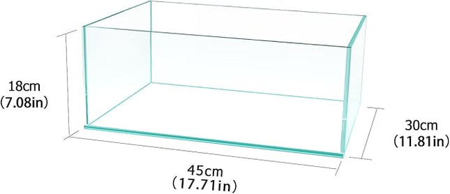 Fzone 6.4 Gal Shallow Rimless Low Iron Fish Tank Nova Clear Ultra-White 45° Mitered Edges Translucent Glass Anata Series Aquarium w/Black Foam Leveling Mat