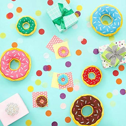 ZippyPaws Donutz - No Stuffing Dog Toys to Keep Them Busy, for Small and Medium Dogs, Squeaky Pet Toy for Boredom, Unstuffed Chew Toy, Soft Plush Puppy Products, Funny Food Toy - Strawberry Donut