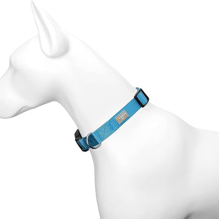 Dog Collar Light Blue Basic Dog Collars with Breathable Quick Release Nylon Pet Collar for Puppy Small Medium Large Dogs Boy