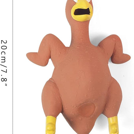 3-Pack Rubber Chicken Dog Toys with Squeakers - Loud Screaming Latex Toys for Small, Medium & Large Breeds - Ideal for Boredom - Busting and Interactive Fetch Play