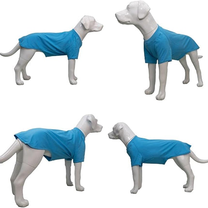 Lovelonglong Pet Clothing Dog Costumes Basic Blank T-Shirt Tee Shirts for Medium Dogs Lake-Blue XXL
