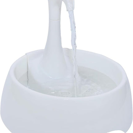 Aqua First Pet Water Fountain - Automatic Drinking Bowl for Cats and Dogs - Light and Portable - Replaceable Filters - Ergonomic Design - 1.2L/42 fl oz - White