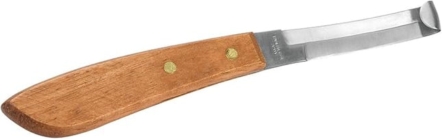 Weaver Leather Double Edge Hoof Knife with Wooden Handle, Brown, 8 1/8