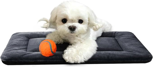 Dog Beds Crate Pad for Extra Small Dogs Ultra Soft Dog Crate Bed Washable & Anti-Slip Kennel Pad for Dogs Cozy Sleeping Mat, Dark Gray 22inch