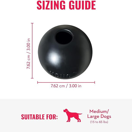 KONG Extreme Ball with Hole - Fetch Toy - Durable Dog Toy for Training, Interactive Playtime & More - Natural Extreme Rubber Ball - Black - for Large/Medium Dogs