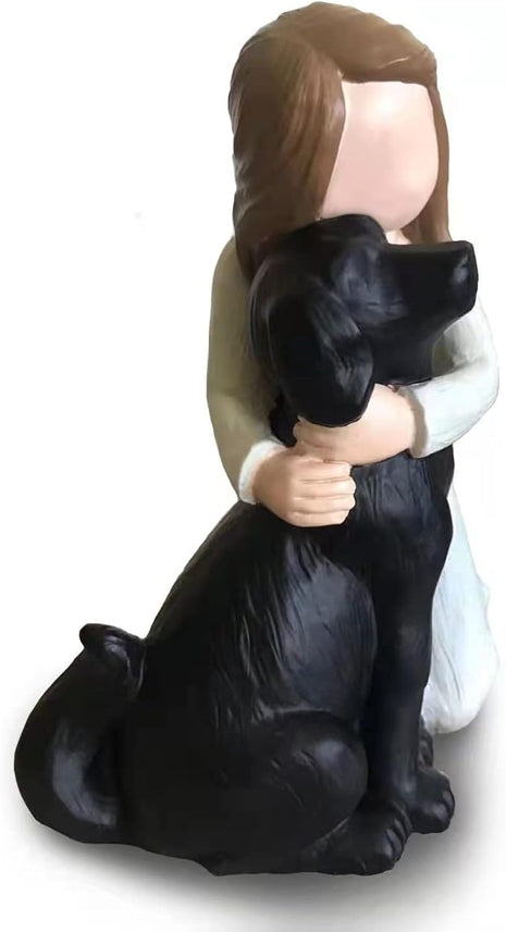 Bingo Castle Black Dog Angel Figurines, Angel Dog Friendship Memorials for Dog Lovers