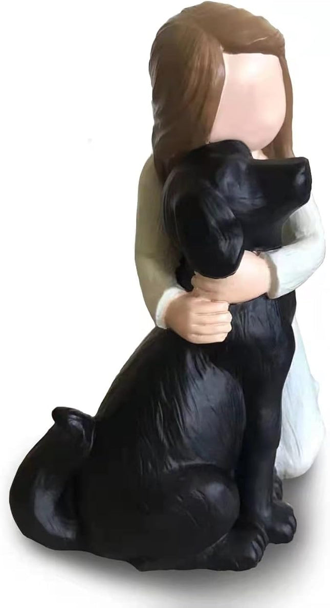 Bingo Castle Black Dog Angel Figurines, Angel Dog Friendship Memorials for Dog Lovers