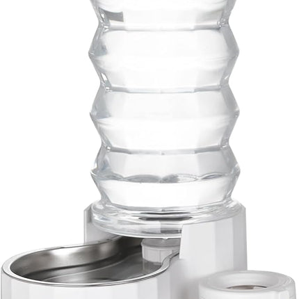 RIZZARI Large Gravity Water Dispenser: 8L Automatic Water Feeder with Stainless Steel Bowl - Two Caps and Filters for 30-60 LB Dogs with Spinal Issues - for Living Room Garage