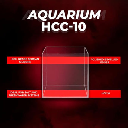 Aquatop High Clarity Low Iron Glass Cube Aquarium, 4.12 Gal – 5mm Thick Glass – Slim Design – Fresh & Saltwater – Desktop Tank with Silicone Sealing