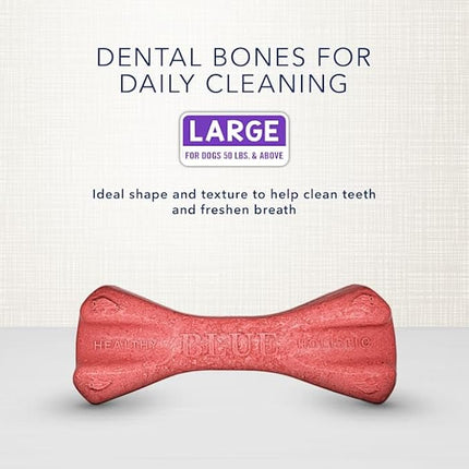Blue Buffalo Dental Bones Large Natural Dental Chew Dog Treats Bag Jumbo Pack