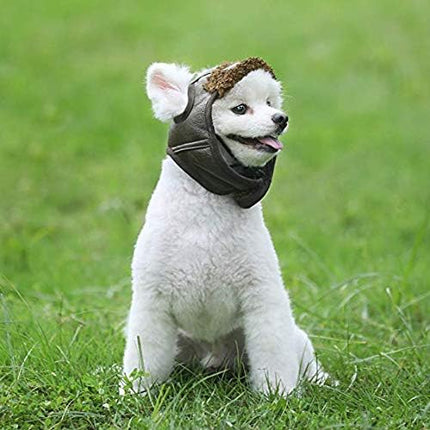 Leconpet Dog Aviator Hat, Dog Winter Pilot Hat with Ear Flaps for Cold Weather (XXL, Black)