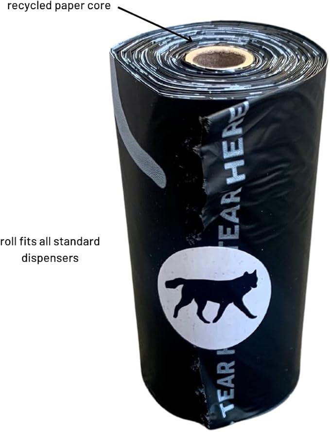 Compostable Dog Poop Bags, Plant-Based, TUV Certified, Unscented, Leak-Proof, 18 Rolls, 270 Bags, Black