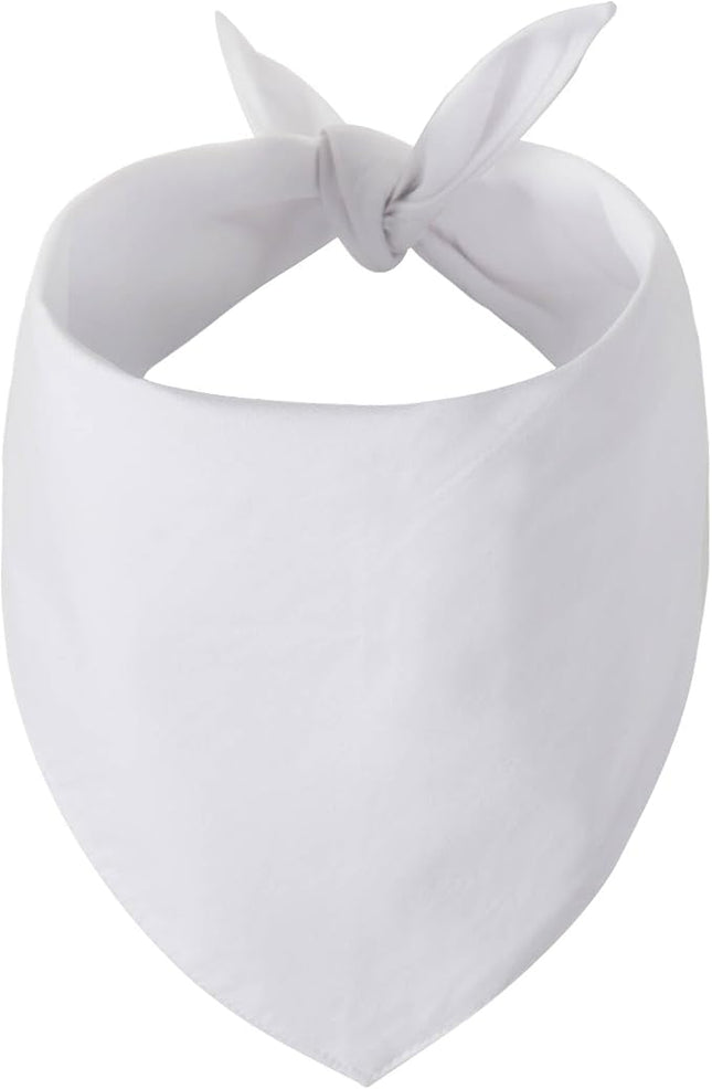 Blank Dog Bandanas Large-1PCS, DIY Solid White Triangle Scarf Premium Cotton Handkerchief or Bib, Personalized Design Birthday/Party Fun Idea Gift for X-Large&Large Pets