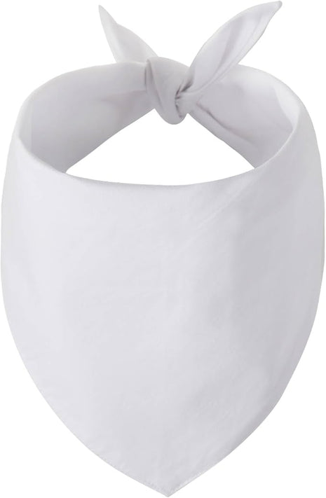 Blank Dog Bandanas Small -1PCS, DIY Solid White Triangle Scarf Premium Cotton Handkerchief or Bib, Personalized Design Birthday/Party Fun Idea Gift for S&XS Pets