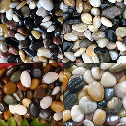 18 Pounds Pebbles Aquarium Gravel River Rock, Natural Polished Decorative Gravel, Polished Pebbles,Garden Ornamental River Pebbles Rocks, Mixed Color Stones for Landscaping Vase Fillers (18.3)