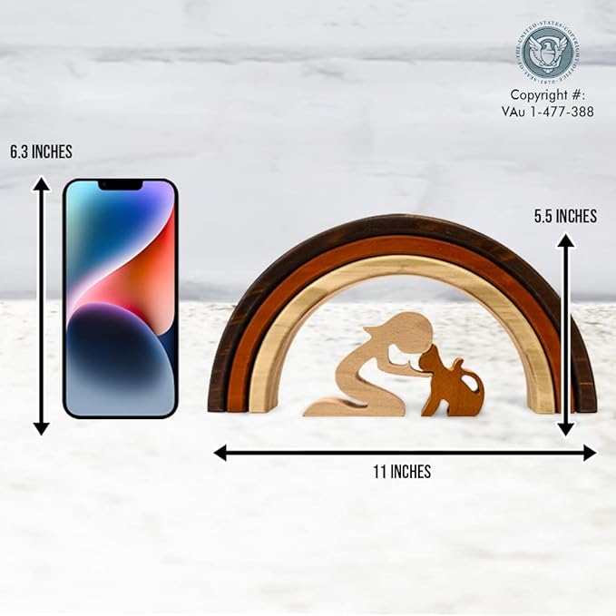 Capti Rainbow Bridge Cat Memorial Gifts - I'll Meet You at The Rainbow Bridge - Pet Loss Gifts, Bereavement, Sympathy Keepsake Cat Mom Gifts for Loss of Pet