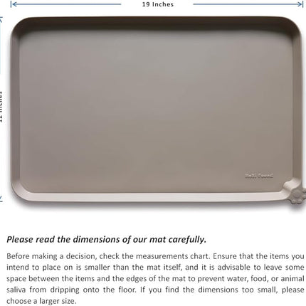 Hoki Found - Waterproof Pet Feeding Mats with High Lips, Multiple Size and Colors -T