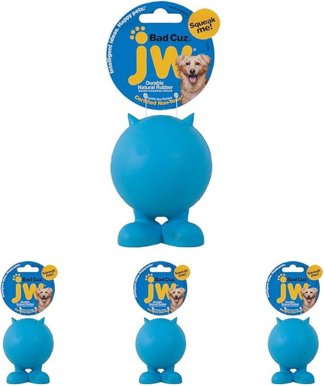 JW Pet Bad Cuz Dog Toy, Assorted Colors,Medium, Multi (43168) (Pack of 4)