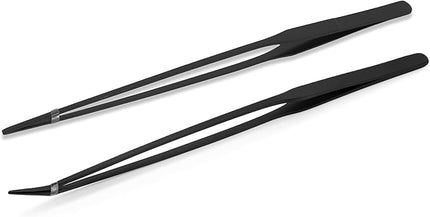 Mandala Crafts 15 Inches Black Stainless Steel Straight and Curved Aquarium Tweezers for Aquatic Plants – Long Aquascape Forceps for Fish Tanks, Hospital Tanks, Goldfish Bowls, and Terrariums