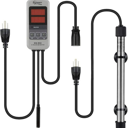 hygger Pinpoint Saltwater Aquarium Heater with Digital Thermostat IC Temp Controller, Titanium Tube Submersible Fish Tank Heater for Coral Reef 100 Watt