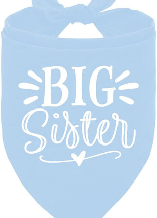 Big Sister Dog Bandanas, Light Blue Pet Scarf Accessories, Pet Triangle Scarf, Dog Bandana for Large Dogs, Baby Announcement Dogs Bandana (L)