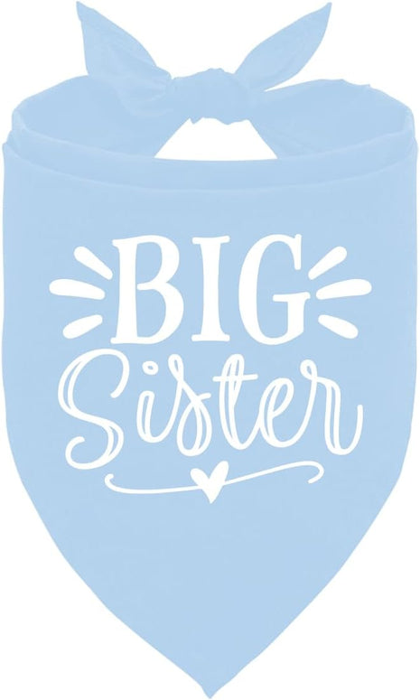 Big Sister Dog Bandanas, Light Blue Pet Scarf Accessories, Pet Triangle Scarf, Dog Bandana for Large Dogs, Baby Announcement Dogs Bandana (L)