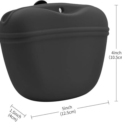 AUDWUD Silicone Dog Treat Pouch,Clip on Portable Training Container,Convenient Magnetic Buckle Closing and Waist Clip,No BPA
