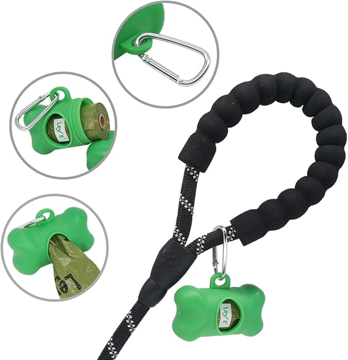 Ley's Dog Poop Bags 135 Count, Unscented Extra Thick Waste Bag with Dispenser, 100% Leak Proof, Doggie Bag Refill Rolls