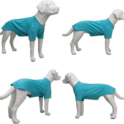 Lovelonglong 2019 Pet Clothing Dog Costumes Basic Blank T-Shirt Tee Shirts for Medium Large Dogs Turquoise XXXL