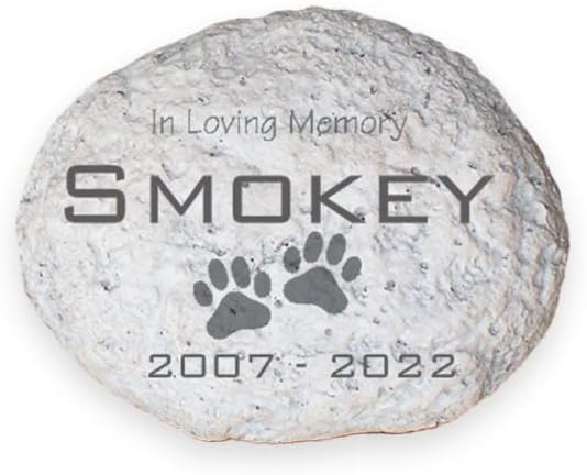 GiftsForYouNow Engraved in Loving Memory Pet Memorial Garden Stone, 4.75 Inch, Durable, Waterproof, Temporary Grave Marker, Dog Tombstone