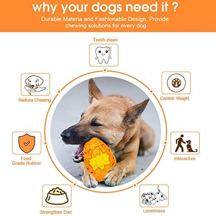 Dragon Egg Dog Chew Toys for Aggressive Chewers - Toughest Indestructible Dog Toys for Aggressive Heavy Chewers Lifetime Replacement, Tough Toys for Medium Large Dogs (Orange)