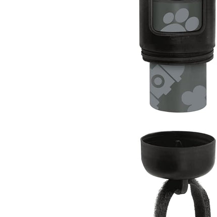 Best Pet Supplies Dog Poop Bag Holder Leash Attachment with 30 Bags, Reusable Dispenser for Travel, Walking, Park, and Outdoor Use, Durable with Clip-On - Black, Pack of 2