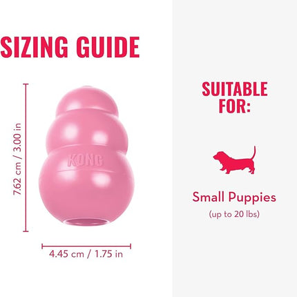 KONG - Puppy Toy Natural Teething Rubber - Fun to Chew, Chase and Fetch - for Small Puppies - Pink