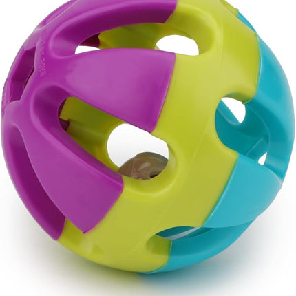 Hypeety Pet Parrot Toy Plastic Colorful Birds Ball with 1 Bell for Budgie African Grey Cockatoo Cockatiel Sun Conures 1 Ball