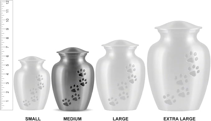 Ottillie Paws Elite Series Personalized Pet Urn for Dogs and Cats - Pet Memorial Urns with Custom Engraving (Pewter, Horizontal, Brass, Medium)