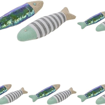 Petlinks (2 Count HappyNip Flipper Fish Cat Toys, Contains Silvervine & Catnip - Multi Color, 2 Count (Pack of 5)