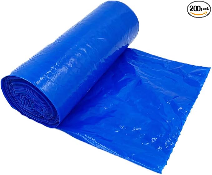 Resilia Commercial Grade Dog Poop Bags - Heavy Duty Pet Waste Removal Bag For Dogs, Cats, and Other Animals, Unscented, Blue, 8.5" W x 14" L, 1 Mil, 0.001 Inch, 1 Roll of 200 Bags