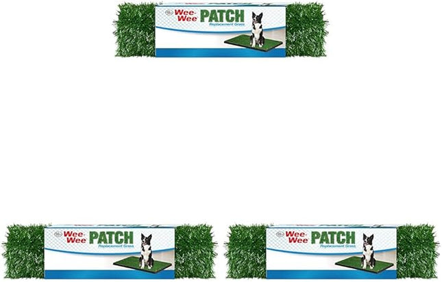 Four Paws Wee-Wee Premium Patch Indoor and Outdoor Pet Potty for Dogs l Dog Potty Training l Artificial Grass l Wee-Wee Patch (Pack of 3)