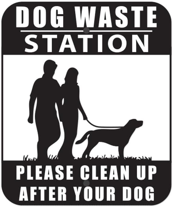 2024 Model - Rust Proof Aluminum 7' Dog Waste Station for Commercial Grade Dog Waste Roll Bags - 400 waste bags included - Over 500k sold in USA (Matte Black)