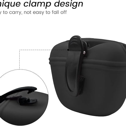AUDWUD Silicone Dog Treat Pouch,Clip on Portable Training Container,Convenient Magnetic Buckle Closing and Waist Clip,No BPA