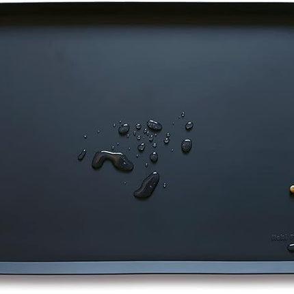 Hoki Found Large Silicone Pet Food Mats Tray - Non Slip Dog Cat Bowl Mats Placemat - Pet Feeding Mat - Pet Water Mats for Floors- Waterproof Dog Cat Food Mats - Black